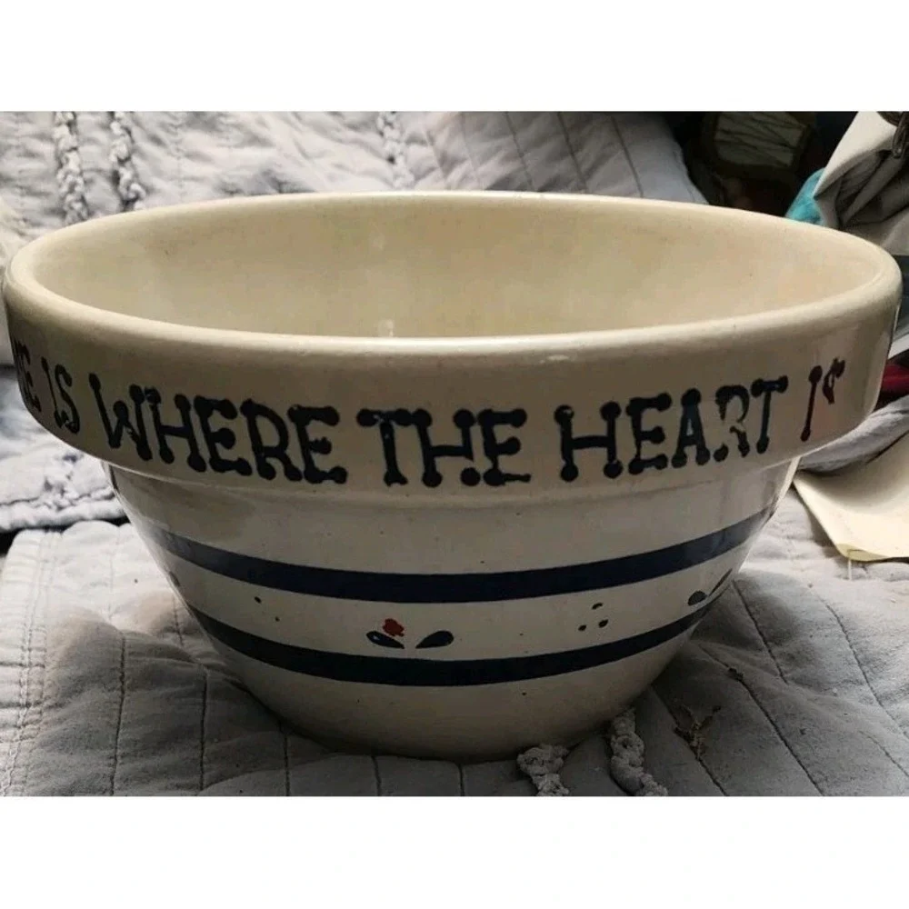 Vtg Robinson Ransbottom Pottery Ohio Bowl Home Where Heart Granny Cottage Core